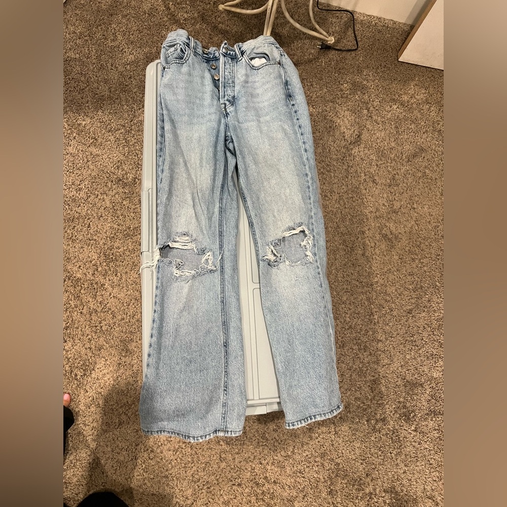 PacSun Light Blue Ripped Flare Jeans